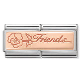 Nomination Composable Classic Double Link 430710/16 Friends with Flower in 9K Rose Gold